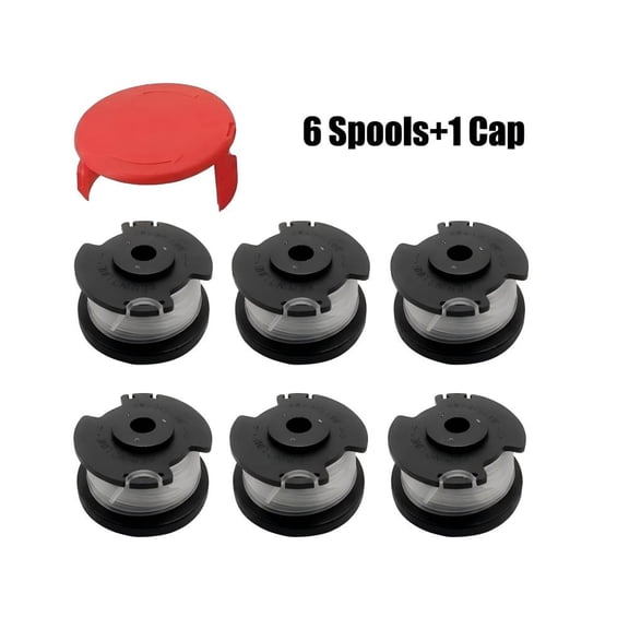 LLIOPLNE 6 Pack 0.065" 16FT Trimmer Spool Line, Replacement Weed Eater String Compatible with Hyper Tough 20V Max HT-19-401-003-06 HT-19-401-003-07 Cordless Weed Wacker