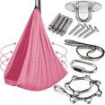 thumbnail image 1 of LLLD Therapy Swing Sensory Swing for Adults for Adults Indoor Therapy Swing for Kids to Play & Calm Hanging Hammock Therapy Swing for Autism Child (Color : Green, Size : 150x280CM/59x110in), 1 of 12