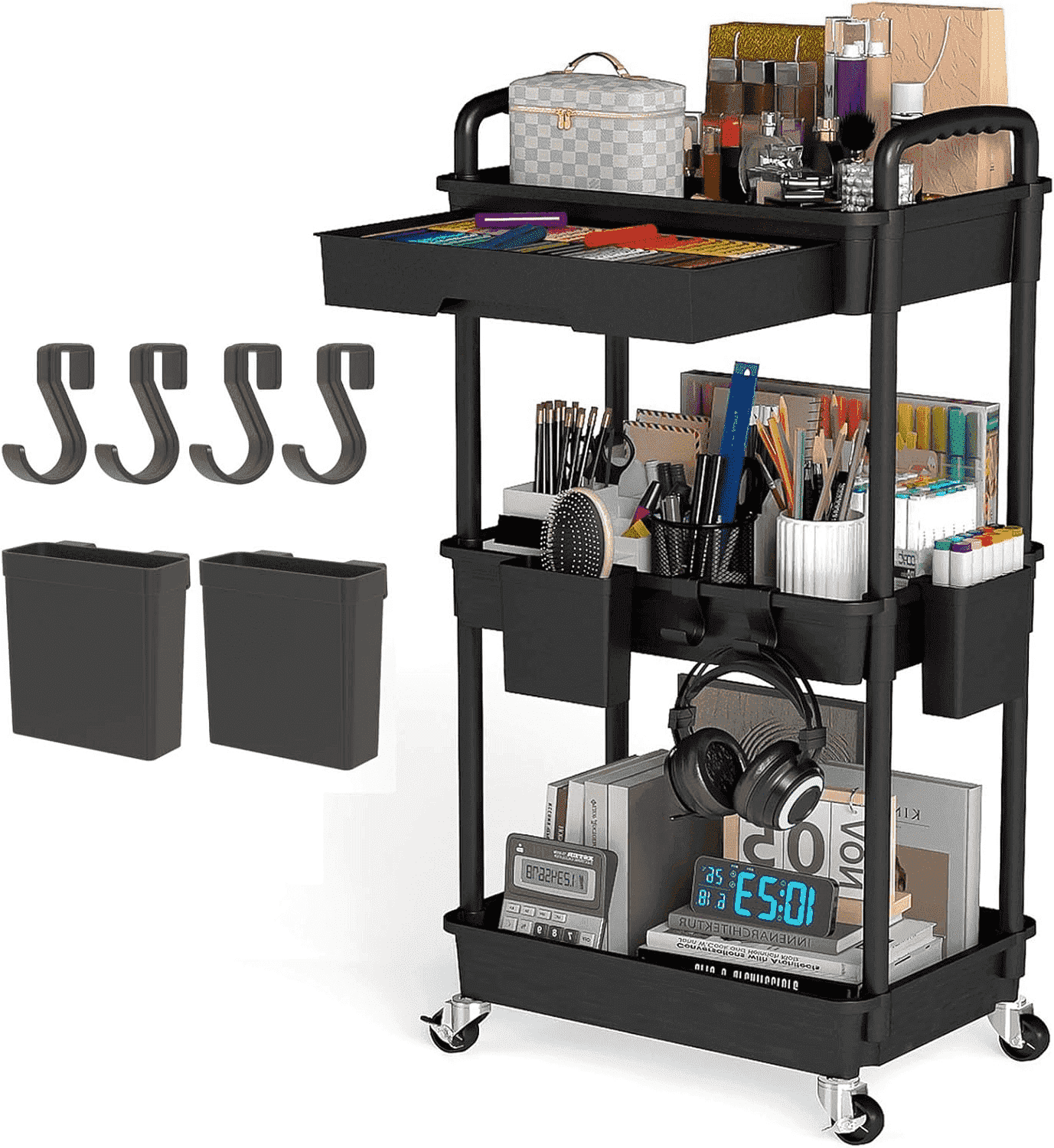 LLMRR 3 Tier Rolling Utility Cart Drawer Cart Drawer Handle Bathroom Cart Organizer Rolling Storage Cart Drawer Rolling Cart Lockable Wheels Kitchen: What Stands Out on Walmart