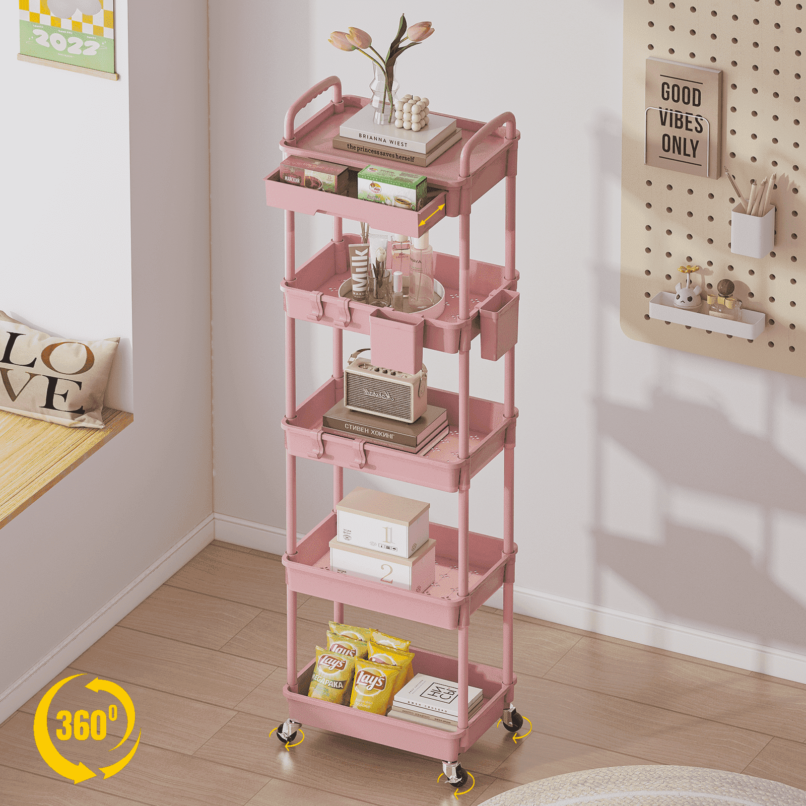 5 Tier Rolling Cart