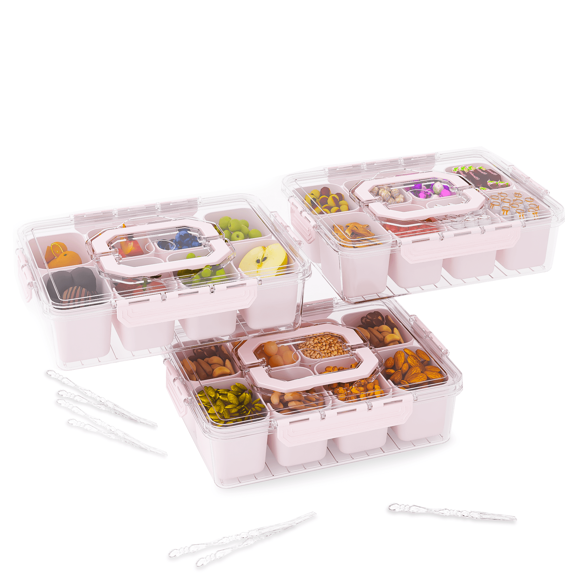 LLMRR 8 Compartments Snackle Box Container, Divided Serving Tray with ...