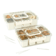 thumbnail image 1 of LLMRR Snackle Box Container, Divided Serving Tray with Lid and Handle, Portable Clear, 8 Compartments, 2 Pack, 1 of 8