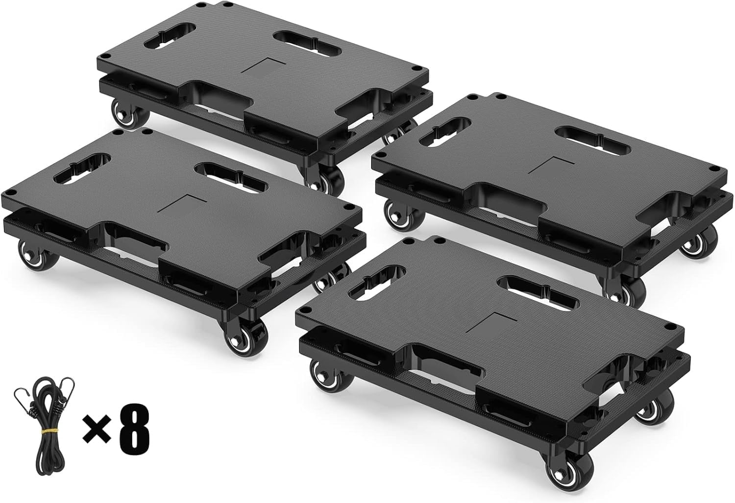 LLMRR Furniture Dolly 4 Wheels, Furniture Movers with Wheels, 440 Lbs Capacity Each, Portable Moving Dolly Heavy Duty, Interlocking Small Dolly with Wheels, 4 Pack