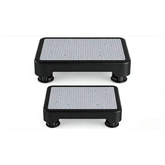 LLMRR One Step Stool 2 PCS, Indoor/Outdoor Mobility Step Stool, Portable Stair Assist, Anti-Slip Safety Step Platform for Bathroom, Kitchen and Bedroom, 550lbs Capacity, Black & Gray