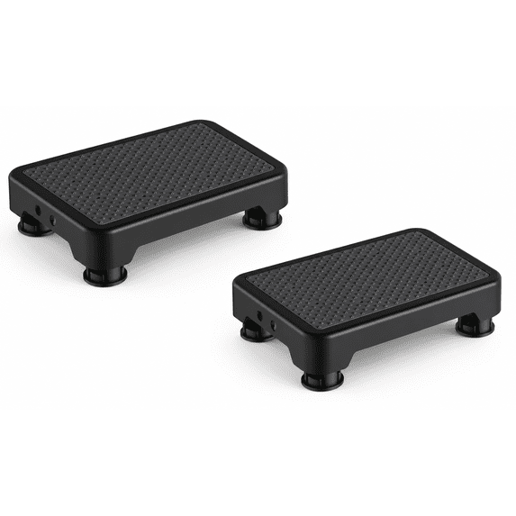 LLMRR One Step Stool 2 PCS, Indoor/Outdoor Mobility Step Stool, Portable Stair Assist, Anti-Slip Safety Step Platform for Bathroom, Kitchen and Bedroom, 550lbs Capacity, Black & Black