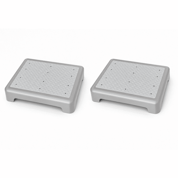 LLMRR One Step Stool 2 PCS, Indoor/Outdoor Mobility Step Stool, Portable Stair Assist, Anti-Slip Safety Step Platform for Bathroom, Kitchen and Bedroom, 550lbs Capacity, Gray & White