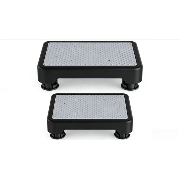 LLMRR One Step Stool 2 PCS, Indoor/Outdoor Mobility Step Stool, Portable Stair Assist, Anti-Slip Safety Step Platform for Bathroom, Kitchen and Bedroom, 550lbs Capacity, Black & Gray
