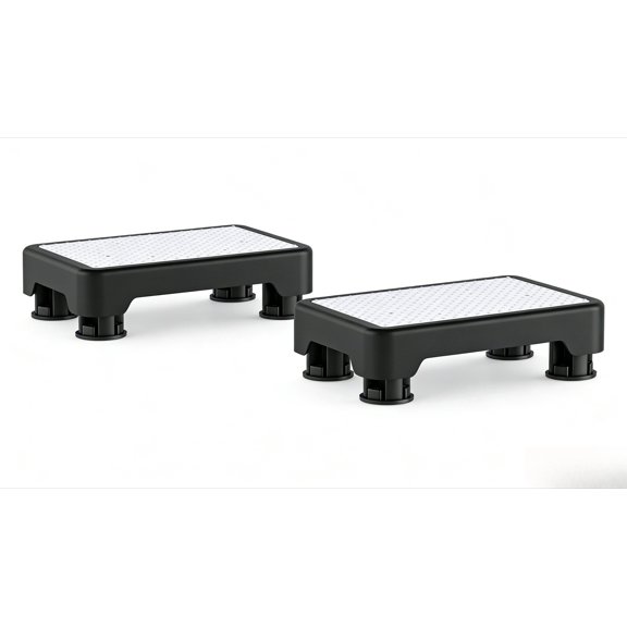 LLMRR One Step Stool 2 PCS, Indoor/Outdoor Mobility Step Stool, Portable Stair Assist, Anti-Slip Safety Step Platform for Bathroom, Kitchen and Bedroom, 550lbs Capacity, Black & White