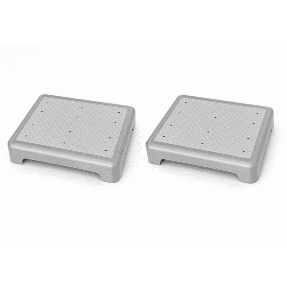 LLMRR One Step Stool 2 PCS, Indoor/Outdoor Mobility Step Stool, Portable Stair Assist, Anti-Slip Safety Step Platform for Bathroom, Kitchen and Bedroom, 550lbs Capacity, Gray & White