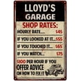 thumbnail image 1 of LLOYD'S Garage Shop Rates Sign Man Cave Decor Gift 8x12 Metal 108120010163, 1 of 1