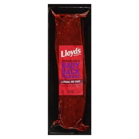 LLOYD'S Signature Smoked Baby Back Pork Ribs in BBQ Sauce, Refrigerated, 40 oz Plastic Package