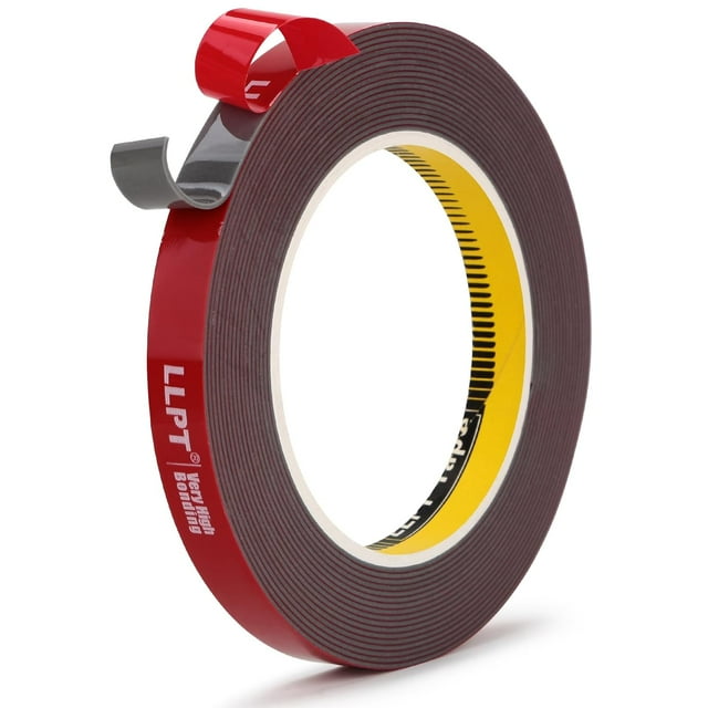 LLPT Double Sided Mounting Tape 1/2"x15.4Ft 0.045in Thick Gray Heavy