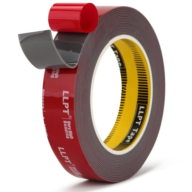 LLPT Double Sided Mounting Tape 1"x15.4Ft 0.045in Thick Gray Heavy Duty Adhesive Waterproof Foam