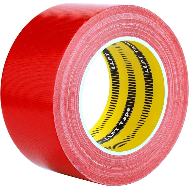 LLPT Duct Tape 2.36 Inch x 108 Ft Premium Grade Tear by Hand Heavy Duty  Color Red (DT244) 
