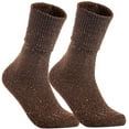 thumbnail image 1 of LLS Big Girl's 2 Pairs Wool Knee High Crew Socks Size L (Coffee), 1 of 2