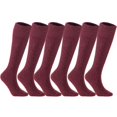 thumbnail image 1 of LLS Big Girl's 6 Pairs Wool Knee High Crew Socks Size L (Wine), 1 of 2