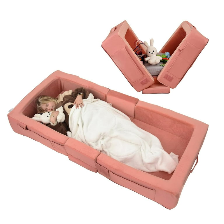 LLToddler Travel Bed, Folding Floor Cot for Travel, Portable Kids