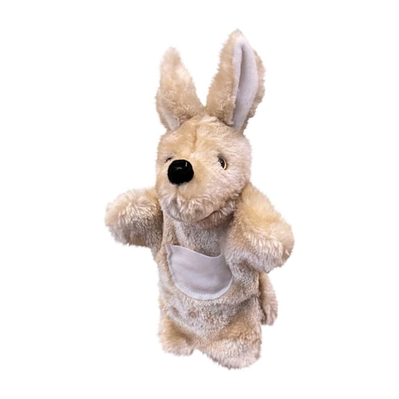 LLXD Kangaroo Animal Hand Puppet, Large Plush Glove Toy for Interactive Storytelling and Roleplay, Soft Texture, 9.8 in