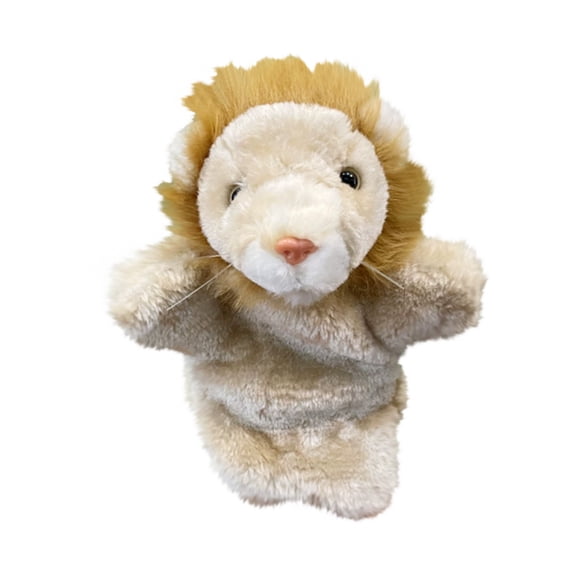 LLXD Lion Animal Hand Puppet, Large Plush Glove Toy for Interactive Storytelling and Roleplay, Soft Texture, 9.8 in