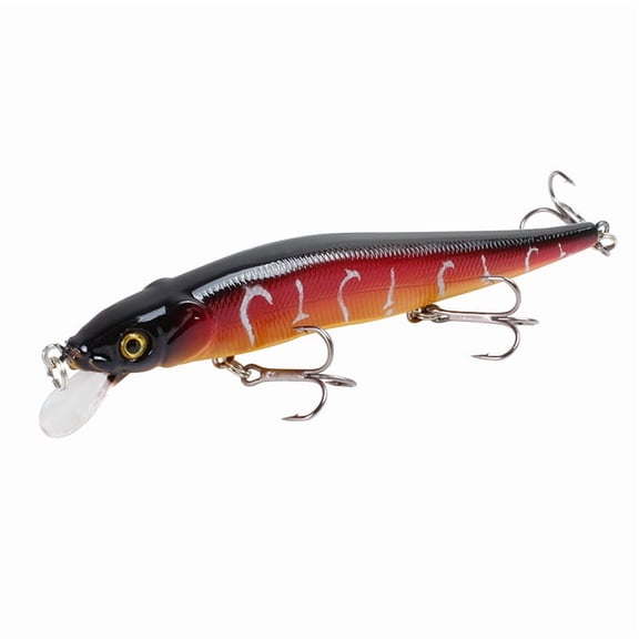 LLXD Minnow Fishing Lure 4.5 in 0.03 lbs Lifelike Artificial Hard Bait with Triple Hooks for Freshwater and Saltwater Angling, Brown Pattern Style I