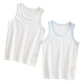 thumbnail image 1 of LLYWEY 2 Pack Girls Tank Tops, Girls’ Cotton Undershirts, Toddler Girls Round Neck Summer Sleeveless Camisoles Casual Shirts BT-14 Light Blue 6T, 1 of 3