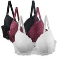 thumbnail image 1 of LLYWEY 3 Pack Lace Bras for Women Plus Size Wireless Push-up Bras No Underwire Comfortable Everyday Padded Bralettes, 1 of 8