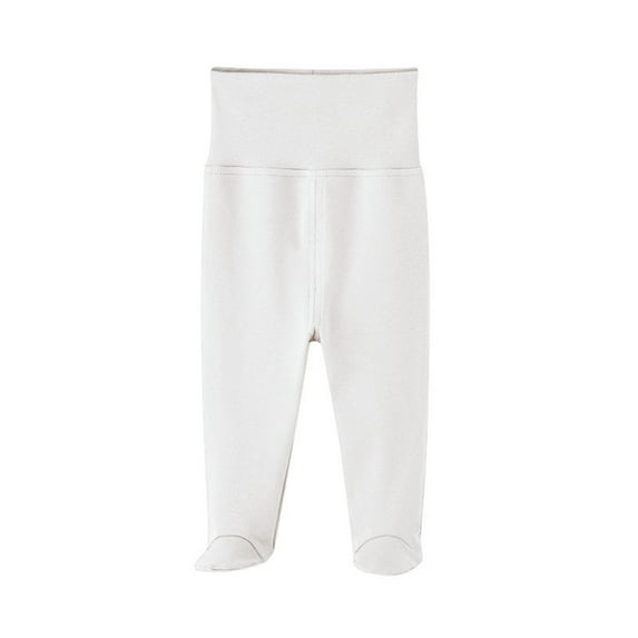 LLYWEY Baby Footed Pants Infant Seamless High Waist Toddler Tights Unisex Girls Casual Winter Warm Leggings White 12 Months