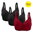 thumbnail image 1 of LLYWEY Backless Push up Bras Padded Bras Women Ladies T-Shirt Bra Style-1259 Women's Plus Scoop Bra Feature Adult Female Bralette Sports Bras Wine 36B, 1 of 3