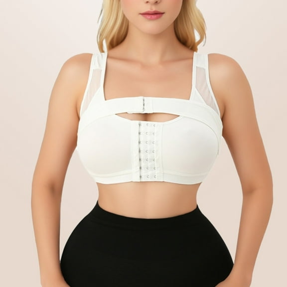 LLYWEY Bra for Older Women Seamless Comfort Bra Ladies Bralette Bra Style-1335 Women's Plus Support Bra Feature Adult Female Yoga Sports Bras White 38B