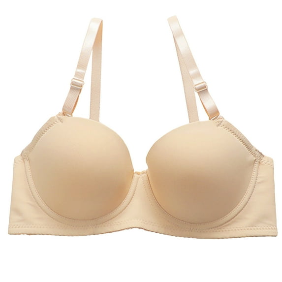 LLYWEY Bralettes for Women Padded Comfortable Bras Women Ladies Bralette Bra Style-1342 Women Scoop Bra Feature Adult Female Training Sports Bras Beige 34B