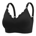 thumbnail image 1 of LLYWEY Bras for Elderly on Sale T Shirt Bras Women No Underwire Ladies Tie-Front Bra Style-990 Women's Plus Soft Cup Bra Feature Adult Female Yoga Sports Bras Black 42B, 1 of 2