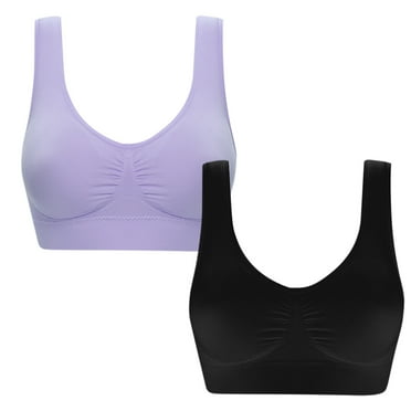 LLYWEY Bras Without Underwire Discounts Comfortable Bras Women No Underwire Ladies Balconette Bra Style-330 Women Double Support Bra Feature Adult Female Sports Sports Bras Purples 36B
