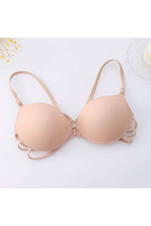Bras for Women Clearance Wire-Free Mesh Bra Ladies Lace Bra Style-1091 Women's Plus Molded Cup Bra Feature Adult Female Plus Size Sports Bras Beige 34B