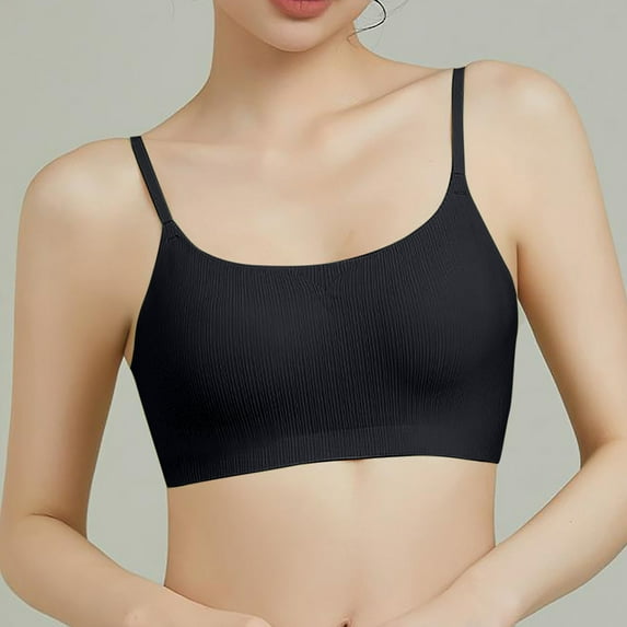 LLYWEY Bras for Women Wireless Bras Women Ladies Underwire Bra Style-1293 Women Pullover Bra Feature Adult Female T-Shirt Sports Bras Black 36B