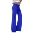 thumbnail image 1 of LLYWEY Cargo Pants for Girls High Waisted Yoga Pants with Pockets Causal Loose Wide Leg Trousers Drawstring Elastic Waist Pull On Pants Blue 11T, 1 of 6