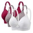 thumbnail image 1 of LLYWEY Comfortable Bras for Women No Underwire Wirefree Tshirt Bras Women Ladies Sport Bra Style-425 Women's Plus Padded Bra Feature Adult Female Bralette Sports Bras Multicolor 40B, 1 of 2
