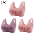 thumbnail image 1 of LLYWEY Comfy Bras for Women V Neck Sports Bra Women Ladies Push-up Bra Style-1410 Women's Plus Lightly Lined Bra Feature Adult Female Running Sports Bras Purples 52B, 1 of 6