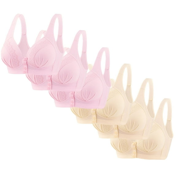 LLYWEY Cotton Bras for Women Wirefree Bralettes Ladies Lace Bra Style-398 Women Seamless Bra Feature Adult Female Bralette Sports Bras Beige 38B