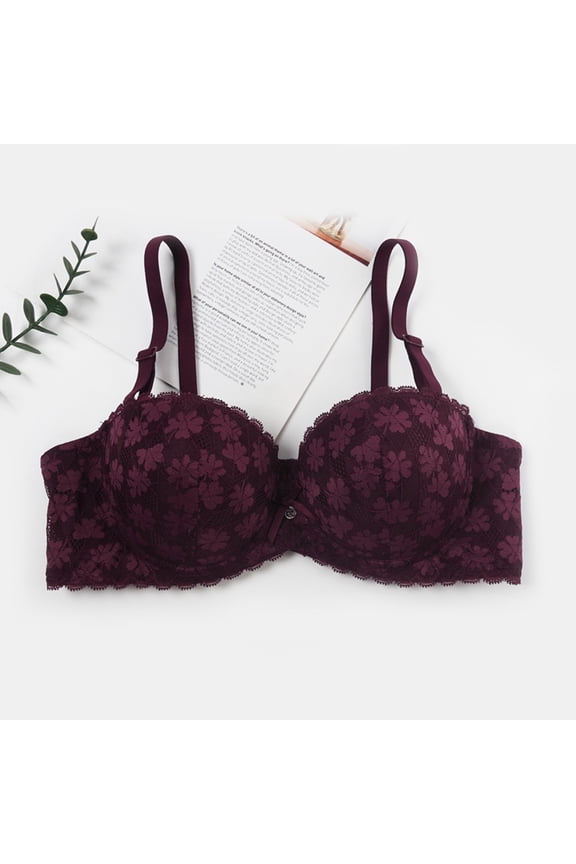 Womens Cotton Underwire Bras Plus Size Comfort Bra Push-Up Bra Back-Smoothing Bra Feature Adult Female Push up Sports Bras 36B Style-1218
