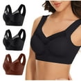 thumbnail image 1 of LLYWEY Cotton Wireless Bras for Women Clearance Womans Bras Ladies T-Shirt Bra Style-1164 Women's Plus Compression Bra Feature Adult Female Lace Sports Bras Black 40B, 1 of 9