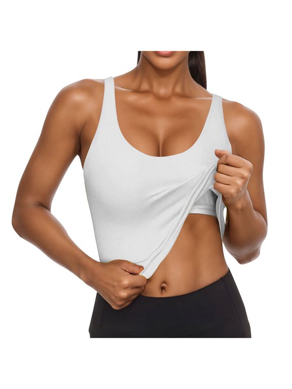 Cropped Camisole Tanks Soft U-Neck Casual Sleeveless Crop Tank Tops with Built in Bra ( Women's)