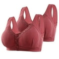 thumbnail image 1 of LLYWEY Everyday Bras for Women Padded Bra Ladies Training Bra Style-1441 Women Double Support Bra Feature Adult Female Bralette Sports Bras Wine 46B, 1 of 2