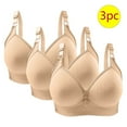 thumbnail image 1 of LLYWEY Front Close Sports Bras for Women Seamless Bras Women No Underwire Ladies Cut-Out Bra Style-1246 Women Padded Bra Feature Adult Female Push up Sports Bras Beige 36B, 1 of 3