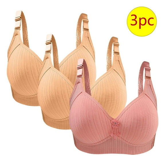 LLYWEY Full Figure Bras Womens Seamless Wirefree Bras Ladies Underwire Bra Style-1260 Women's Plus Lightly Lined Bra Feature Adult Female Lace Sports Bras Pinks 42B