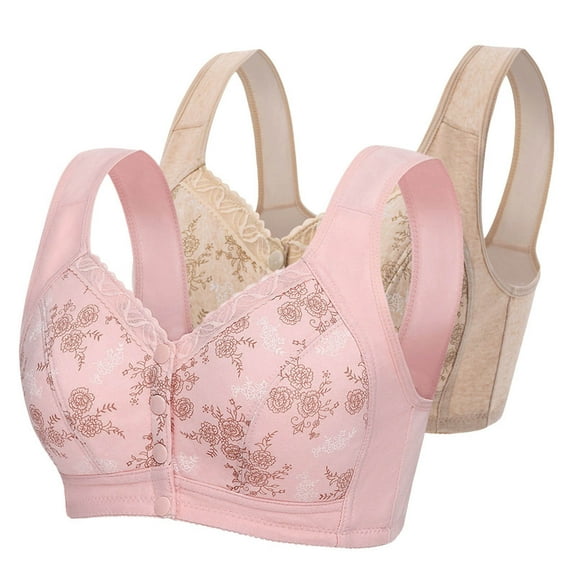 LLYWEY Full Support Bras for Women on Sale Lace Sports Bras Women Ladies Racerback Bra Style-1454 Women's Plus Back-Smoothing Bra Feature Adult Female T-Shirt Sports Bras Pinky 38B