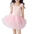thumbnail image 1 of LLYWEY Girl Dance Leotards, Toddler Baby Girls' Dance Dresses, Kids Solid Mesh Layer Spaghetti Strap Sleeveless Jumpsuits, Style BY-67, Pinks, 2-3T, 1 of 3