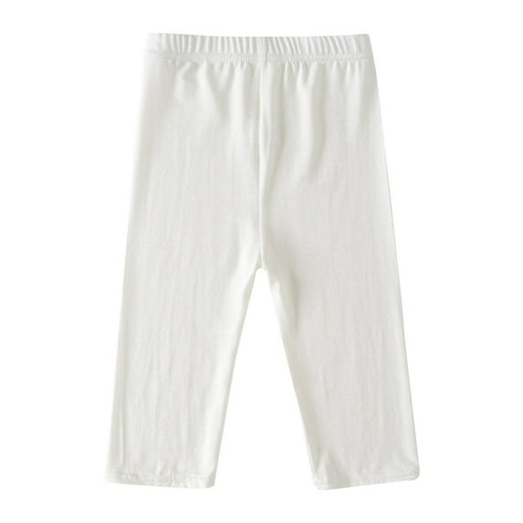 Baby Boy Leggings Girls Cropped Pants Summer Thin Children's Clothing Leggings for Girls Baby Pants Childrens Cropped Pants New Capris White 10T