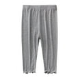 thumbnail image 1 of LLYWEY Girls Cargo Pants - Big Kids Casual High Waisted Button Long Pants - Teen Girls Solid Elastic Waist Pull On Straight Leg Loose Pants Trousers with Pockets Gray 8T, 1 of 3
