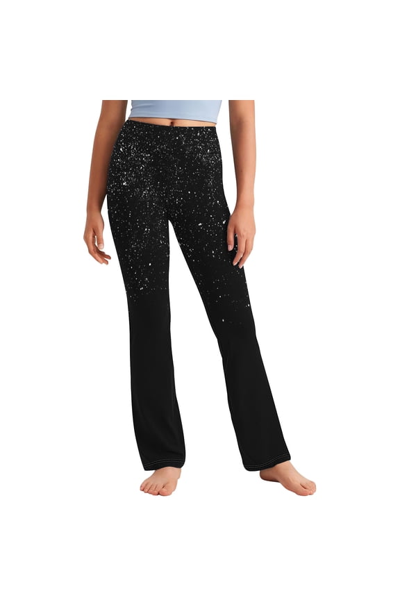 Girls High Waisted Leggings, Kids Soft Stretchy Yoga Pants, Toddler Girl Seamless Pull on Long Pants Casual Elastic Waist Running Workout Leggings, Style-PT-21, Black, 8T