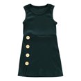 thumbnail image 1 of LLYWEY Girls Ribbed Tank Dresses, Toddler Baby Girls Solid Round Neck Sleeveless Summer Dresses Side Button Casual Sundress, Style BY-30, Green, 6 Months, 1 of 4